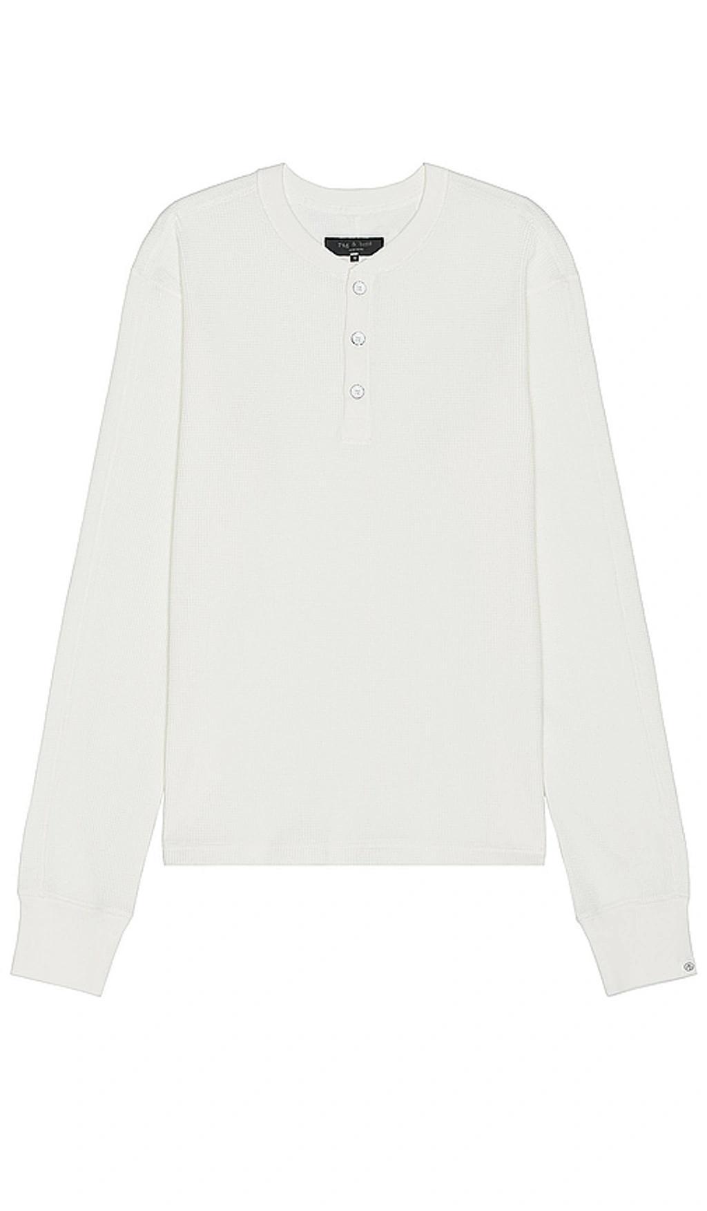 RAG & BONE Lightweight Waffle Henley In Ivory Product Image