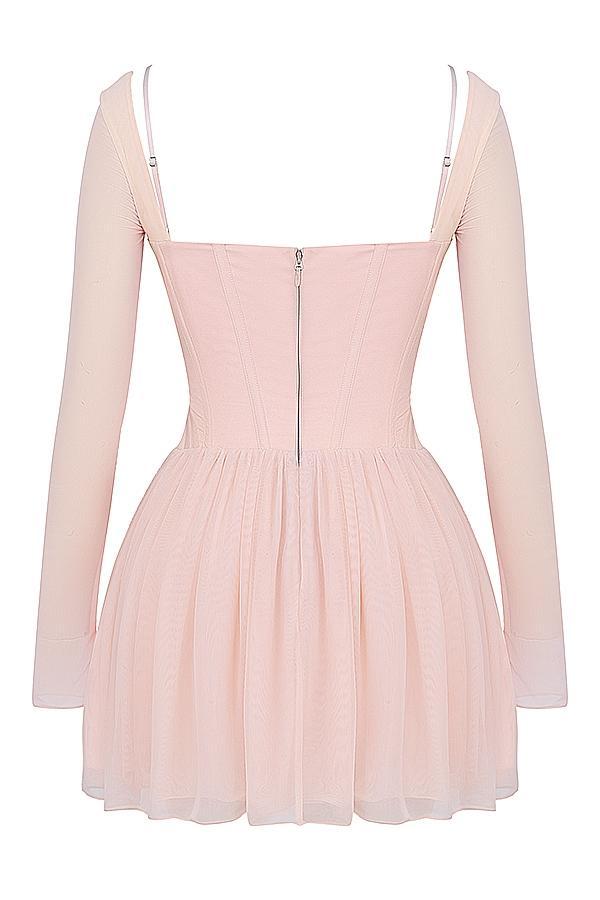 Vivi Soft Peach Corset Mini Dress Product Image