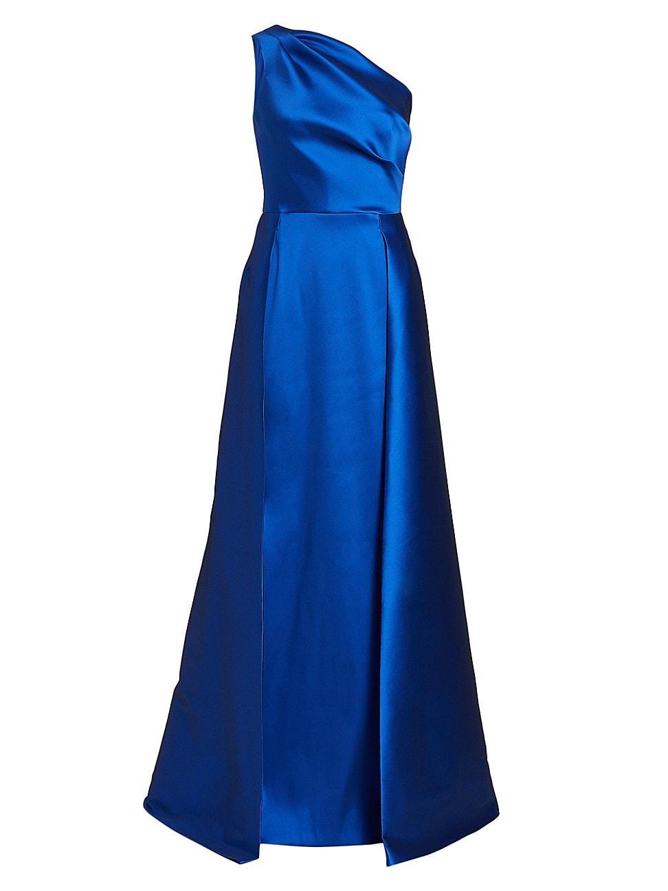 Womens One-Shoulder Satin Gown Product Image