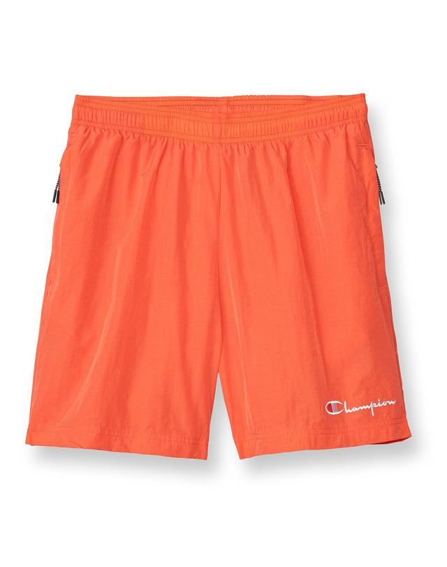 Mens Champion Nylon Warm Up Shorts, 6 Poppy Orange S Product Image