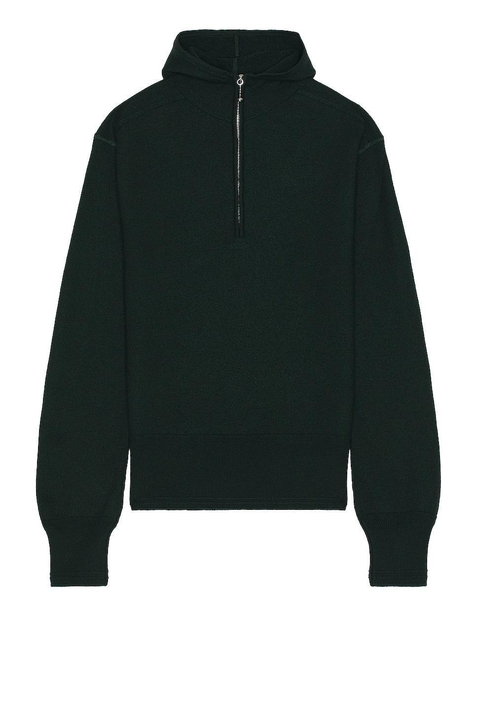 burberry Half Zip Brushed Wool Hoodie Sweater Product Image