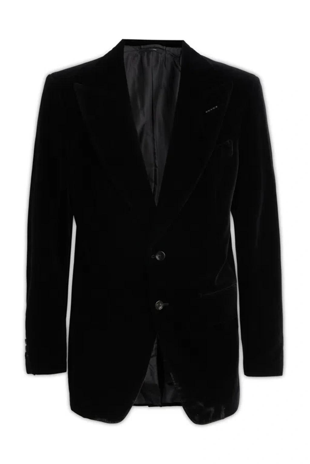 Light Velvet Atticus Blazer In Black Product Image