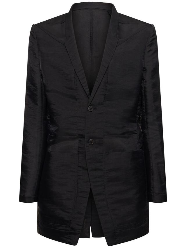 Lido Single Breasted Silk Blend Jacket In Black Product Image