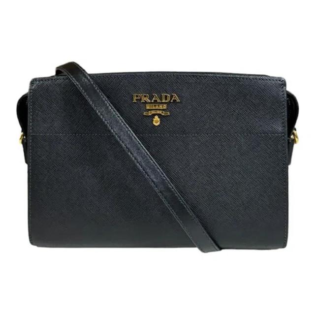 Saffiano Black Leather Shoulder Bag () Product Image