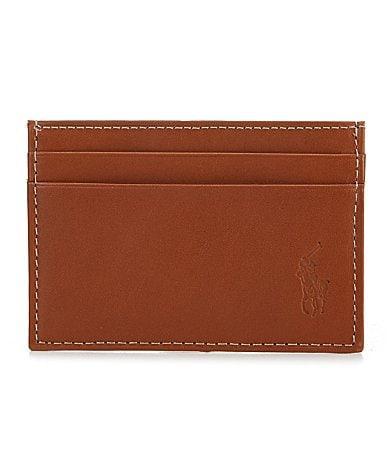 Polo Ralph Lauren Burnished Card Case w/ Money Clip (Brown) Wallet Product Image