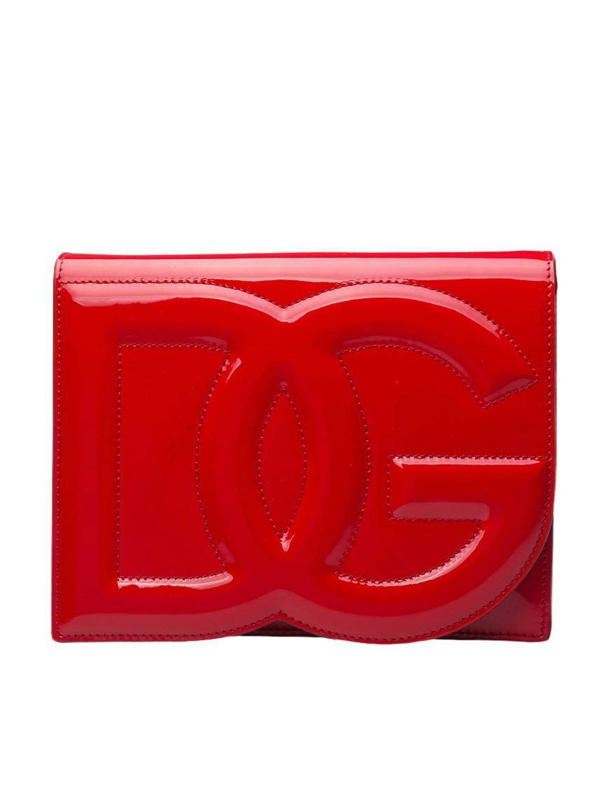 DOLCE & GABBANA Dg Logo Flap Leather Shoulder Bag In Red Product Image