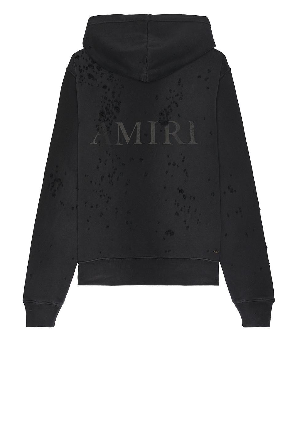 Amiri Ma Logo Shotgun Zip Hoodie in Faded Black - Black. Size S (also in ). Product Image