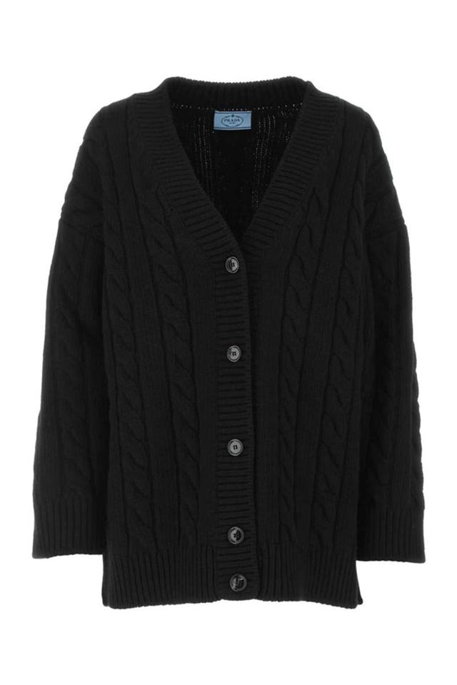 V-neck Cashmere Wool Cardigan Black In Default Title Product Image