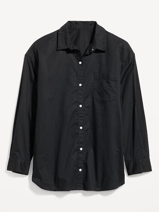 Oversized Button-Down Boyfriend Shirt Product Image