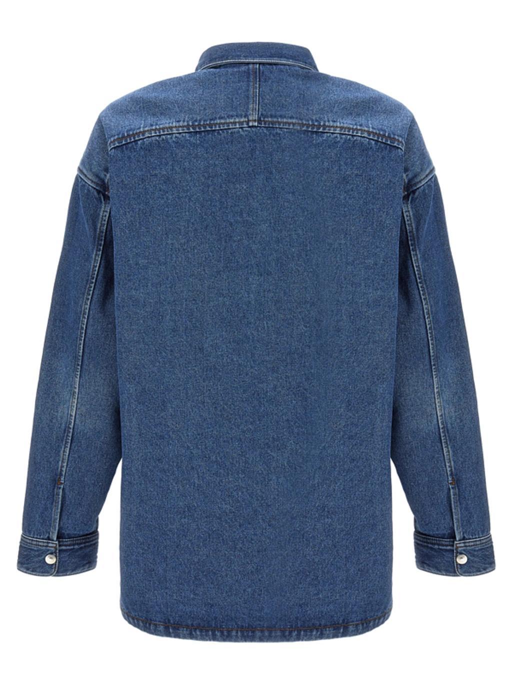 Ami De Coeur Logo Embossed Denim Jacket In Used Blue Product Image