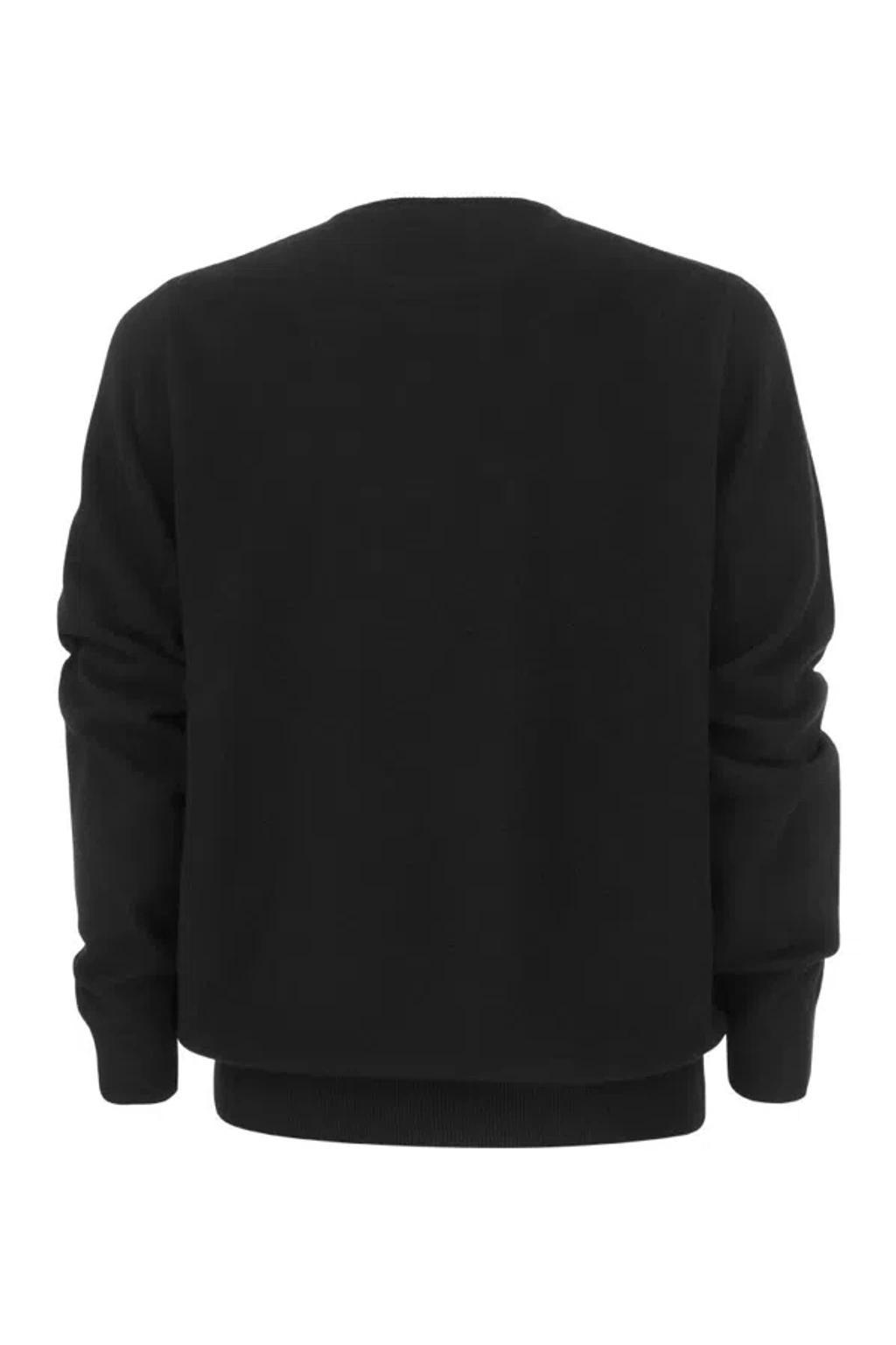 Crew Neck Wool Sweater In Black Product Image