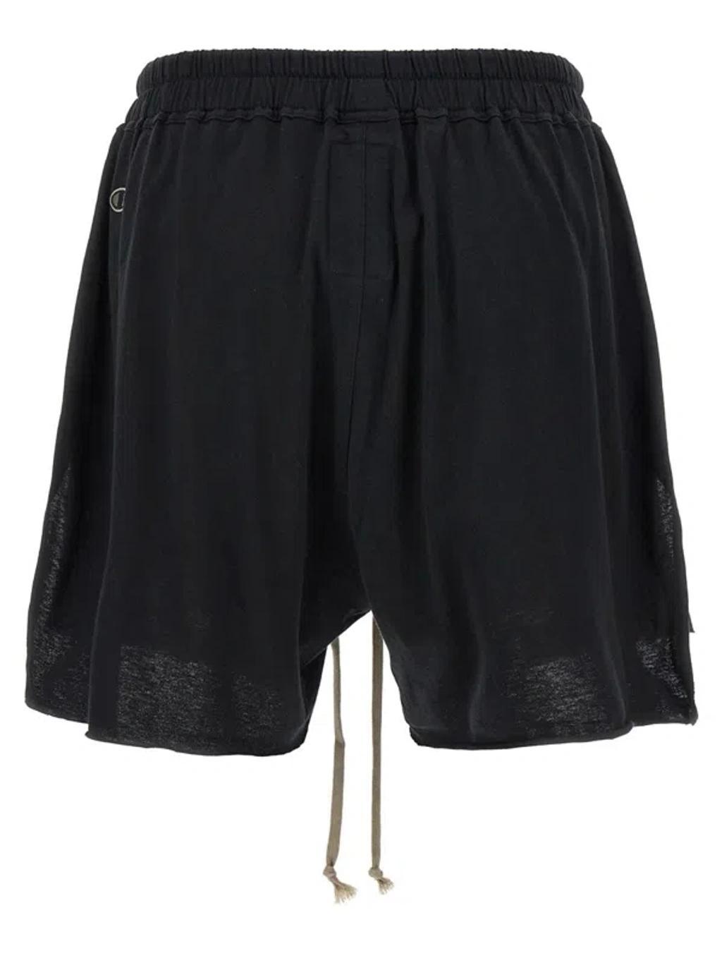 RICK OWENS X Champion Dolphin Boxers Bermuda Shorts In Black Product Image