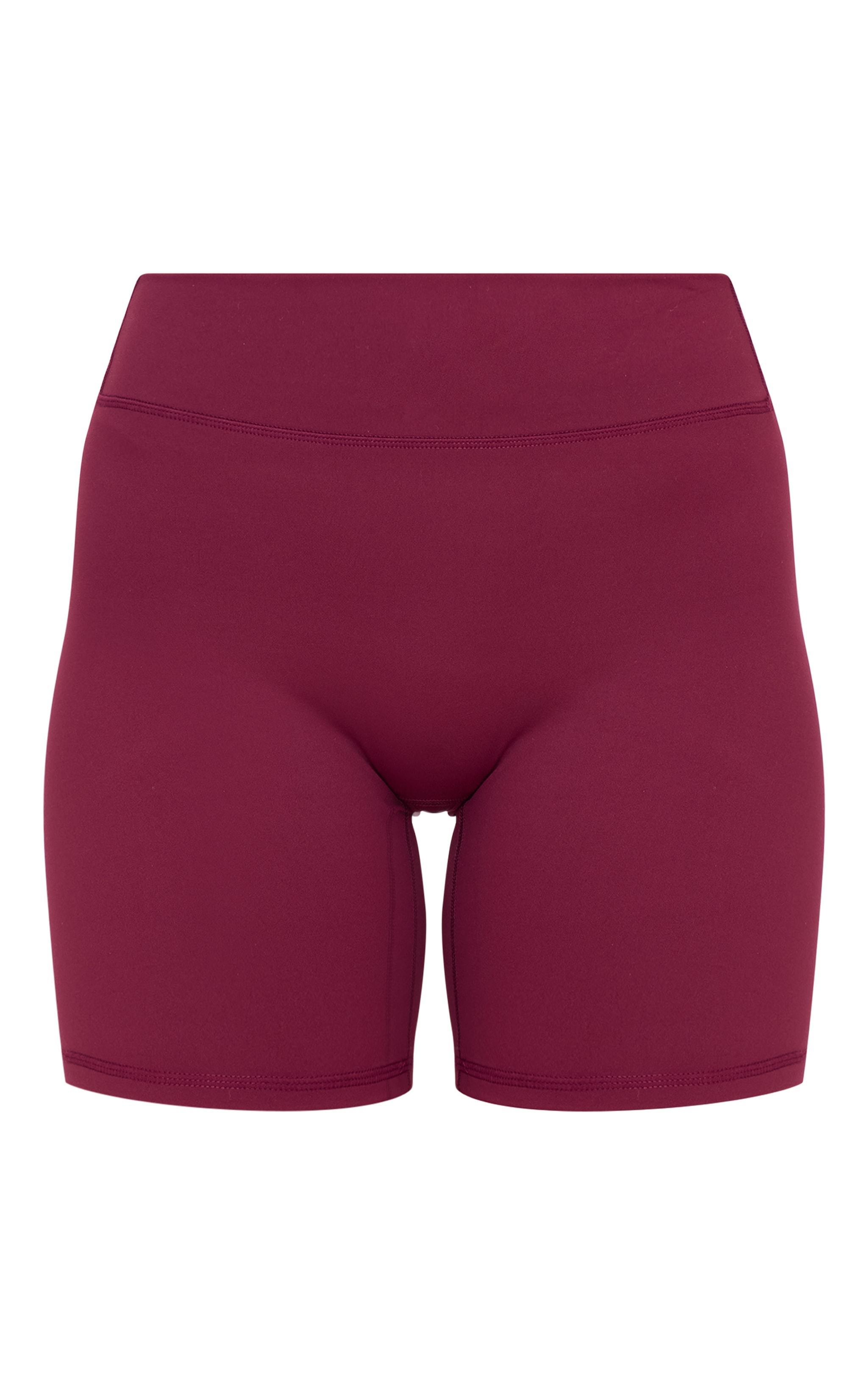 Deep Burgundy Sculpt High Waist Gym Shorts Product Image