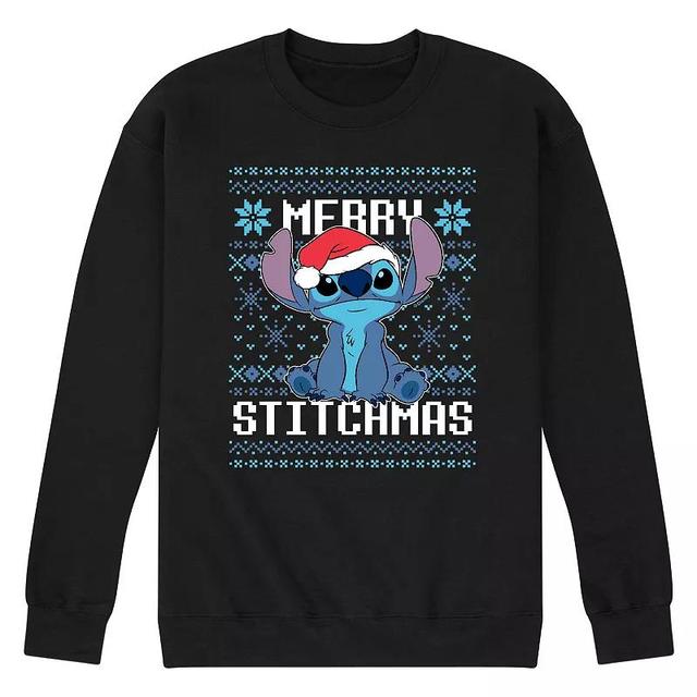 Disneys Lilo & Stitch Merry Stitchmas Tee, Mens Blue Product Image