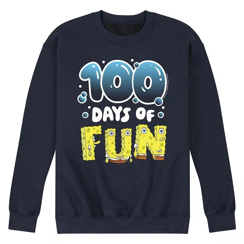 Mens SpongeBob SquarePants 100 Days Of Fun Fleece Sweatshirt Product Image