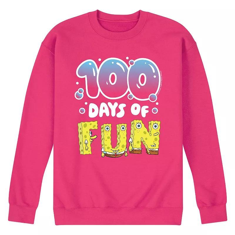 Mens SpongeBob SquarePants 100 Days Of Fun Fleece Sweatshirt Product Image