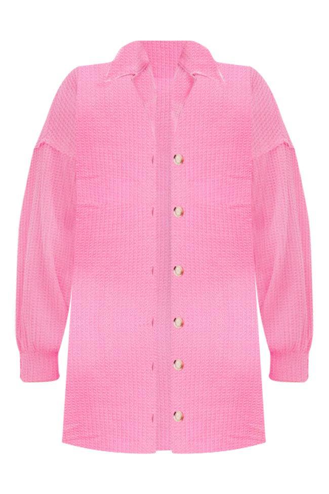 Need A Little More Hot Pink Waffle Shacket FINAL SALE Product Image