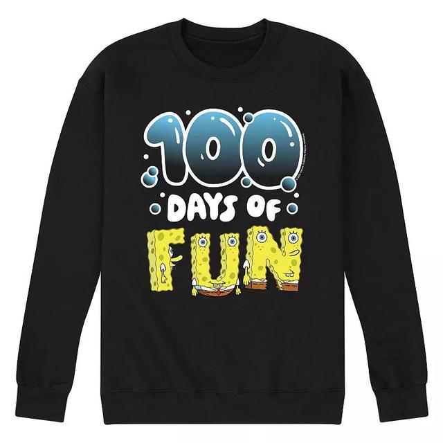 Mens SpongeBob SquarePants 100 Days Of Fun Fleece Sweatshirt Product Image