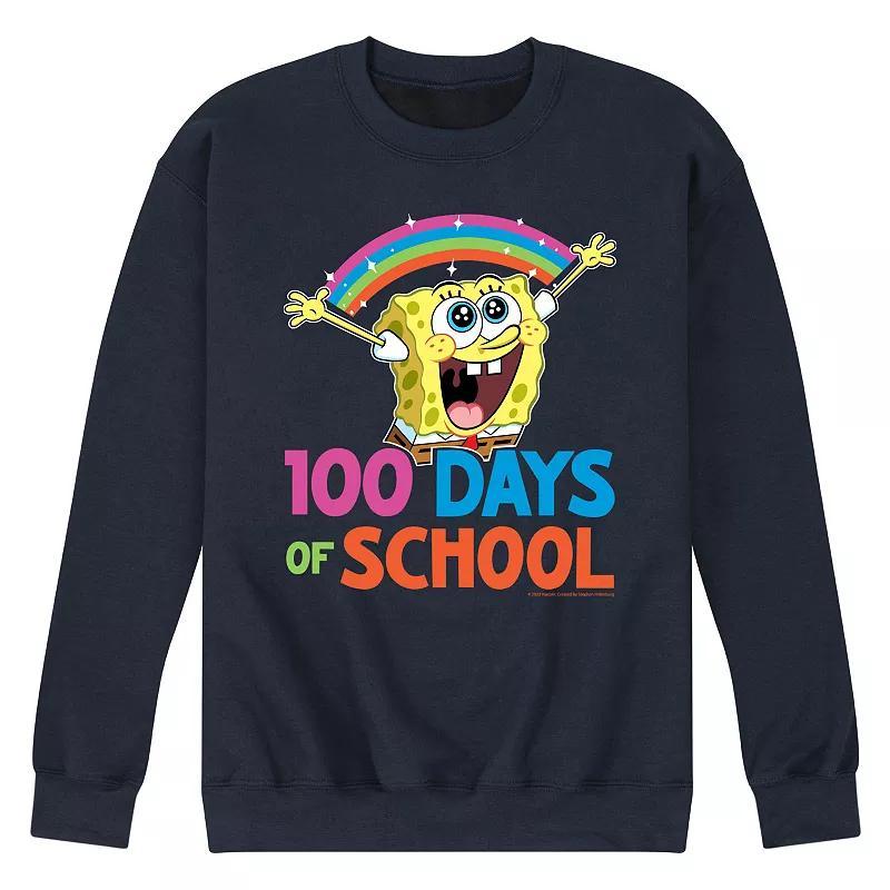 Mens SpongeBob SquarePants 100 Days Fleece Sweatshirt Blue Product Image