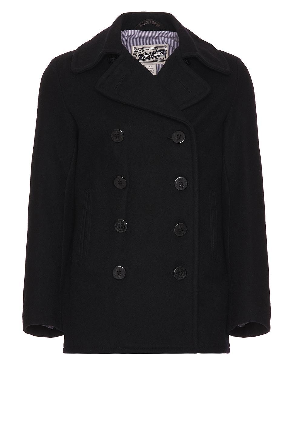 Schott NYC Slim Fit Wool Blend Peacoat Product Image