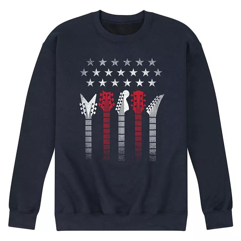 Mens Americana Flag Guitars Fleece Sweatshirt Product Image