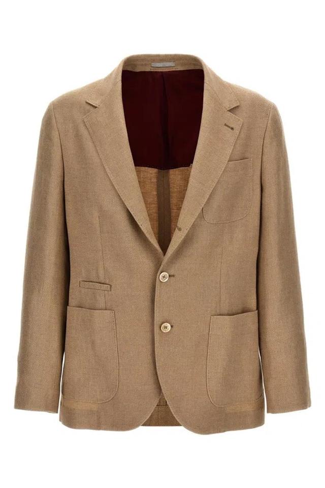 Single Breasted Tailored Blazer In Cream Product Image