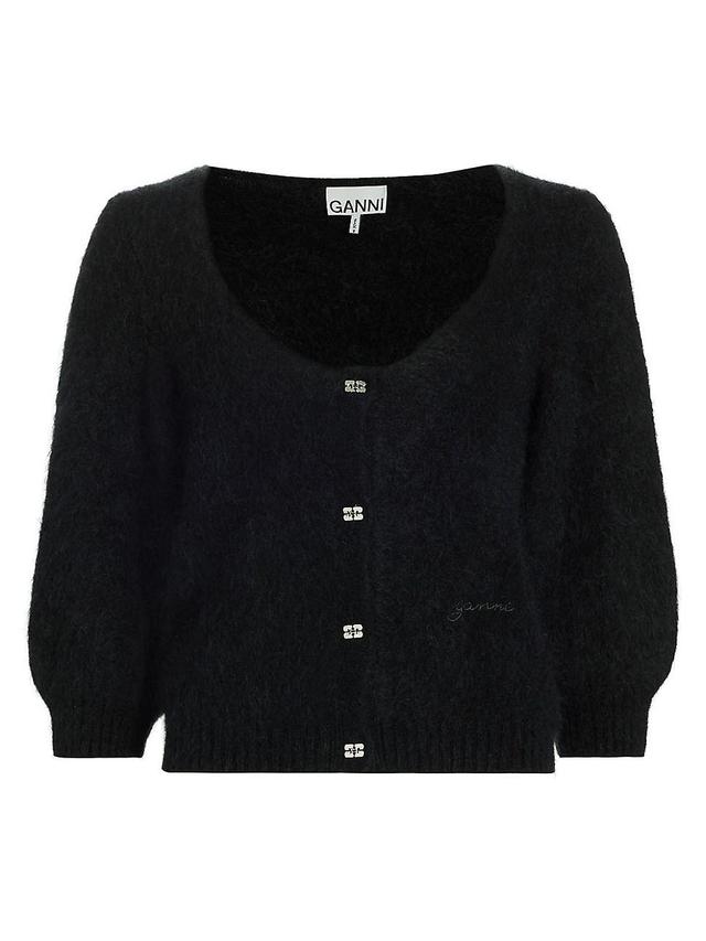 Womens Logo-Embroidered Alpaca-Blend Cardigan Product Image