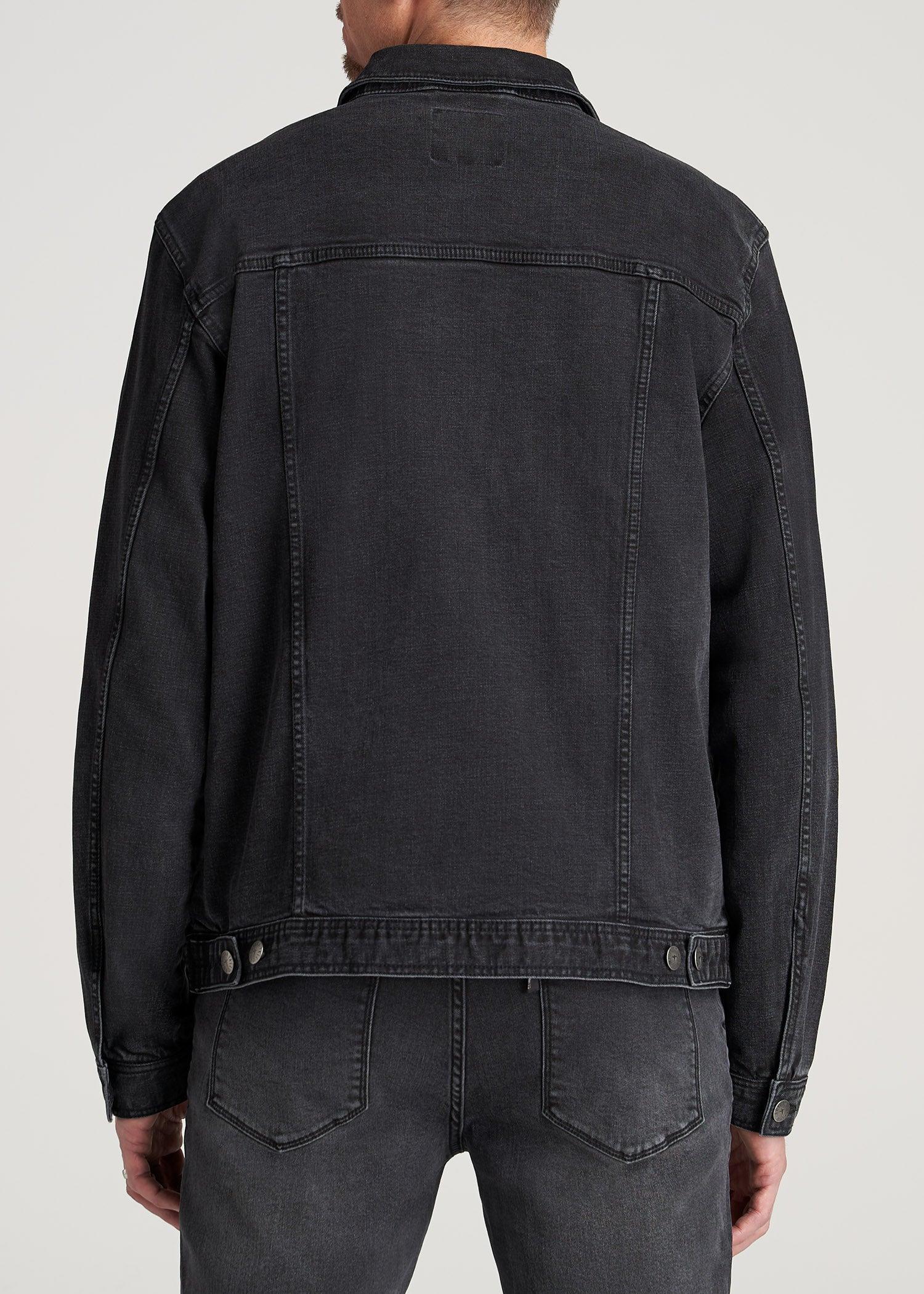 Men's Tall Denim Trucker Jacket in Washed Black Male Product Image