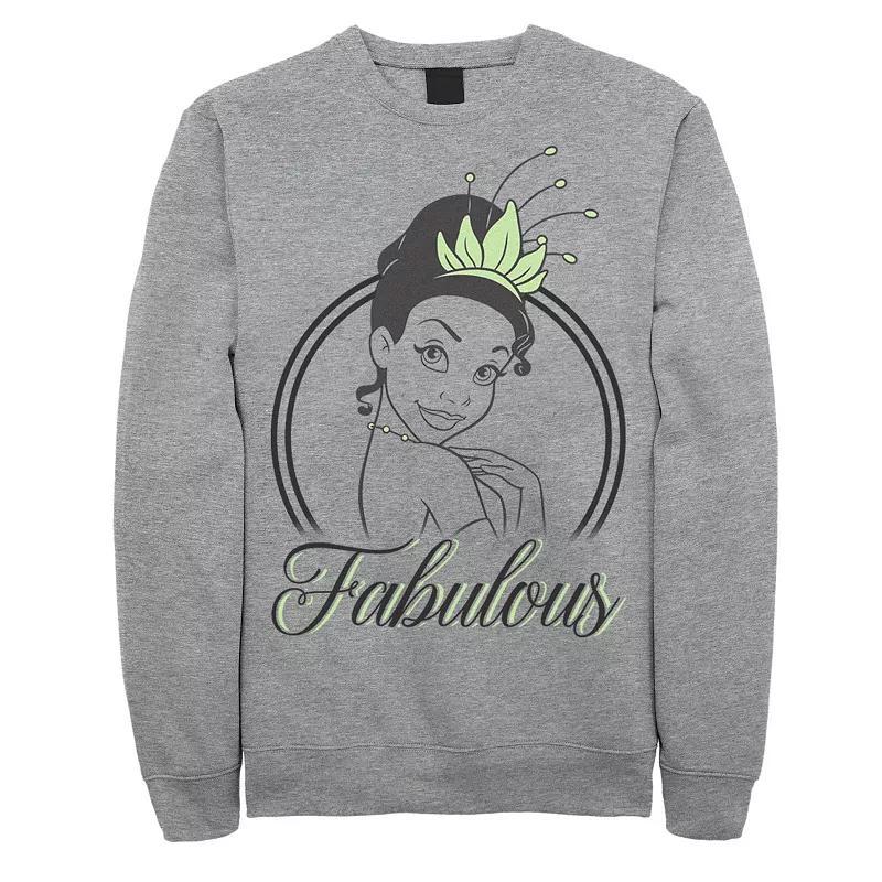 Mens Disney Princess And The Frog Tiana Over Shoulder Fabulous Sweatshirt Athletic Grey Product Image