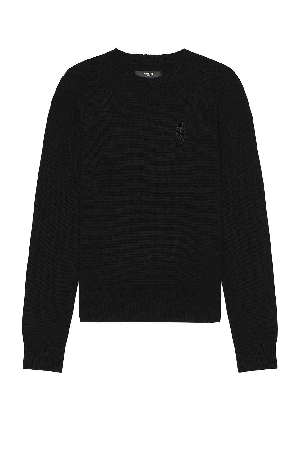 Amiri Stack Crewneck in Black - Black. Size L (also in M, S, XL/1X). Product Image