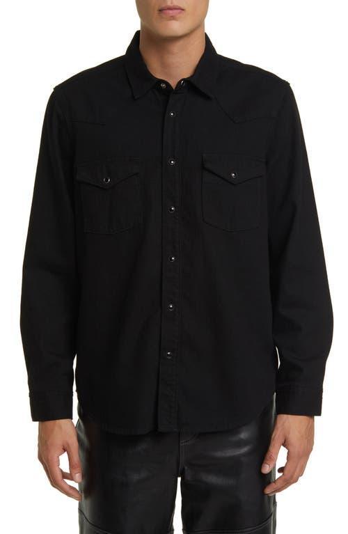 FRAME Western Denim Button-Up Shirt Product Image