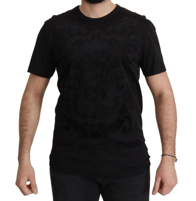 Black Dg Baroque Cotton Crewneck T-shirt Product Image