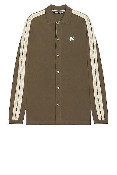 Palm Angels Monogram Track Shirt in Olive Product Image