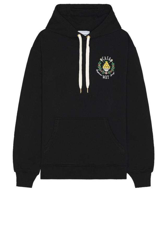 Casablanca Casa Way Embroidered Hooded Sweatshirt in Black - Black. Size M (also in ). Product Image