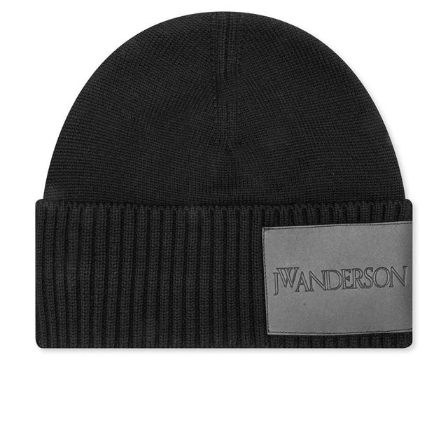 Logo Patch Beanie - Black Male Product Image