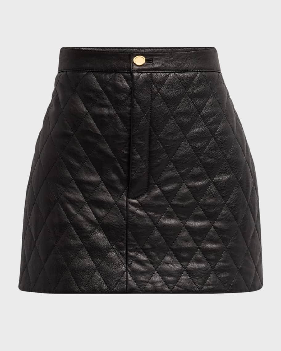 Quilted Leather Mini Skirt Product Image