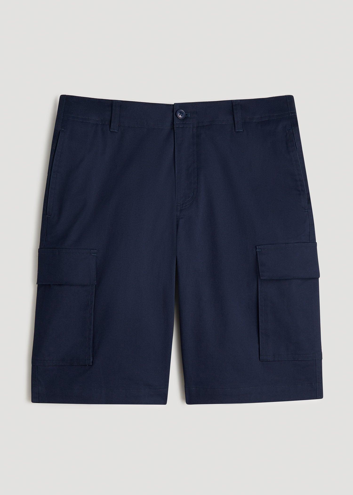 Stretch Twill Cargo Shorts for Tall Men in Evening Blue Product Image