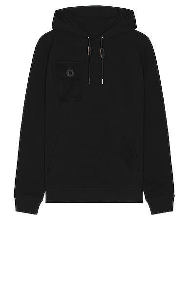 ALPHA INDUSTRIES Mixed Media Hoodie in Black Product Image