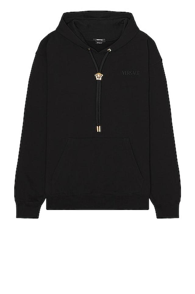 ALPHA INDUSTRIES Mixed Media Hoodie in Black Product Image