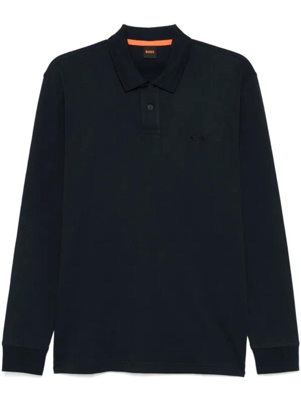 Cotton Polo Shirt In Blue Product Image