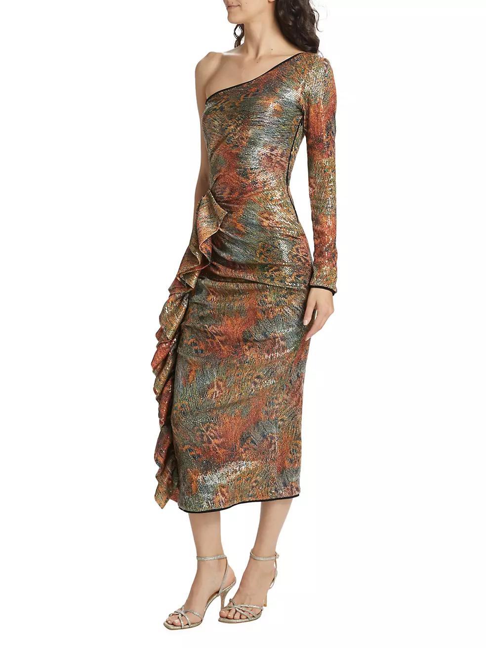 Delphi Peacock Sequin Midi-Dress Product Image