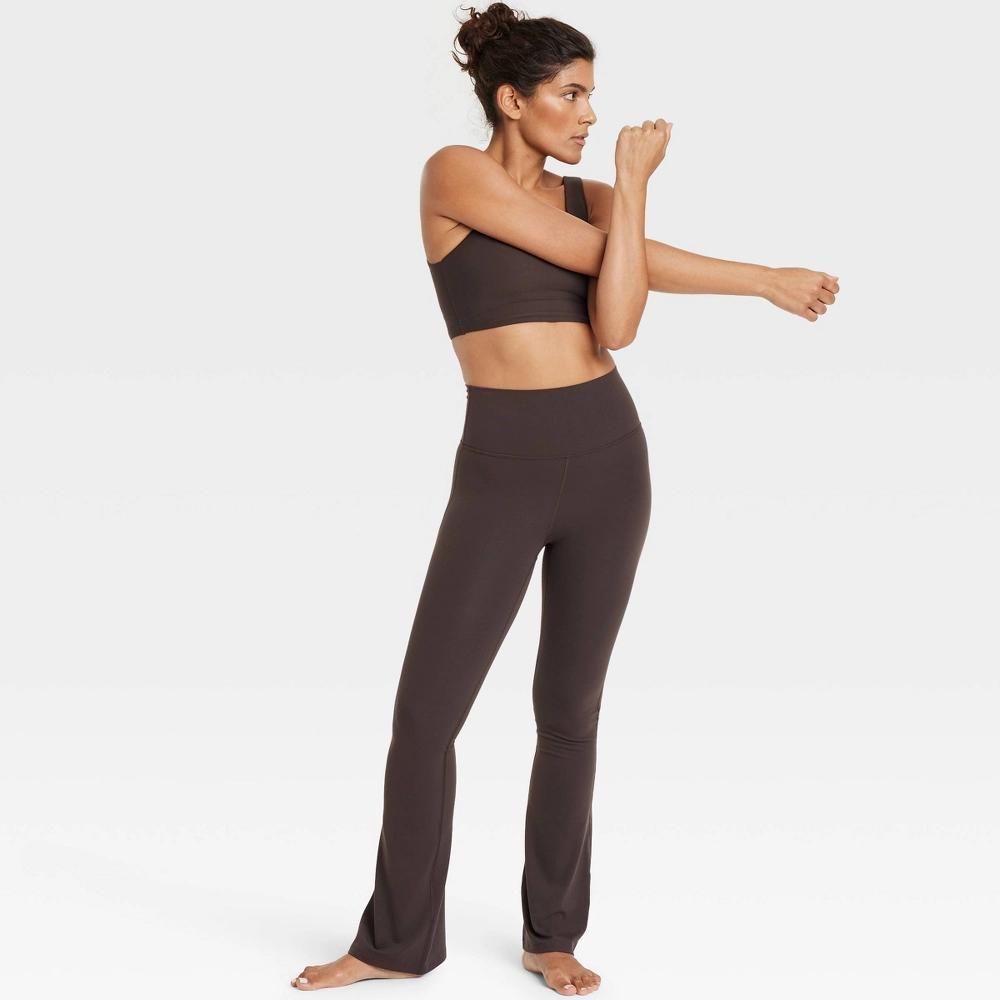 Women's Everyday Soft Ultra High-Rise Flare Leggings - All In Motion™ Dark Brown S Product Image