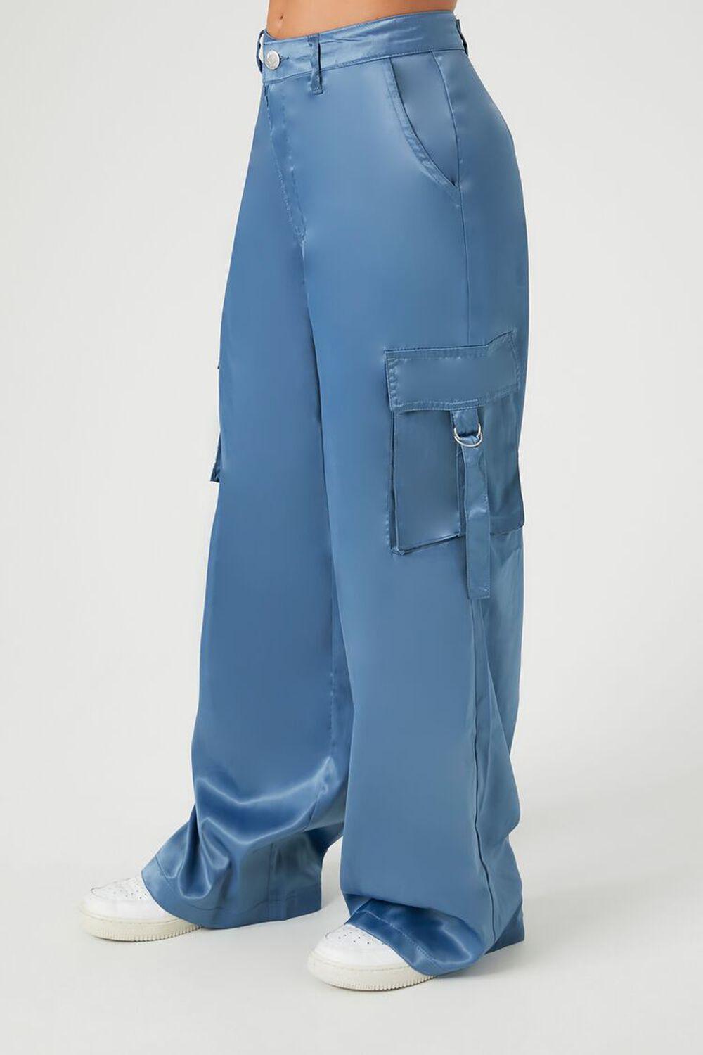 Satin Wide-Leg Cargo Pants | Forever 21 Product Image