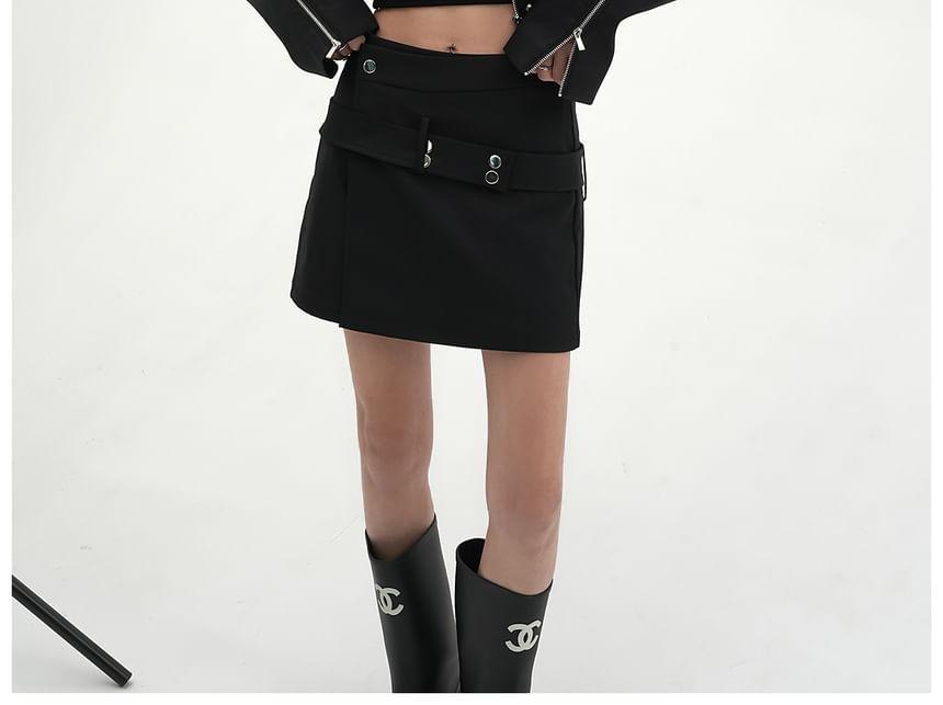 Two Tone Cropped Zip Jacket Product Image