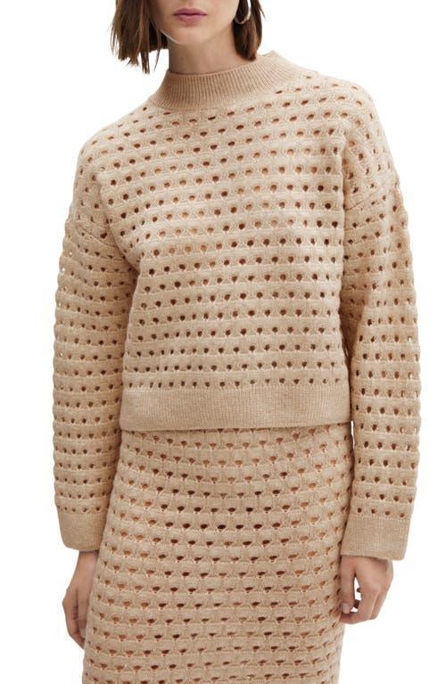 MANGO - Knitted jumper with openwork details light/pastel greyWomen Product Image