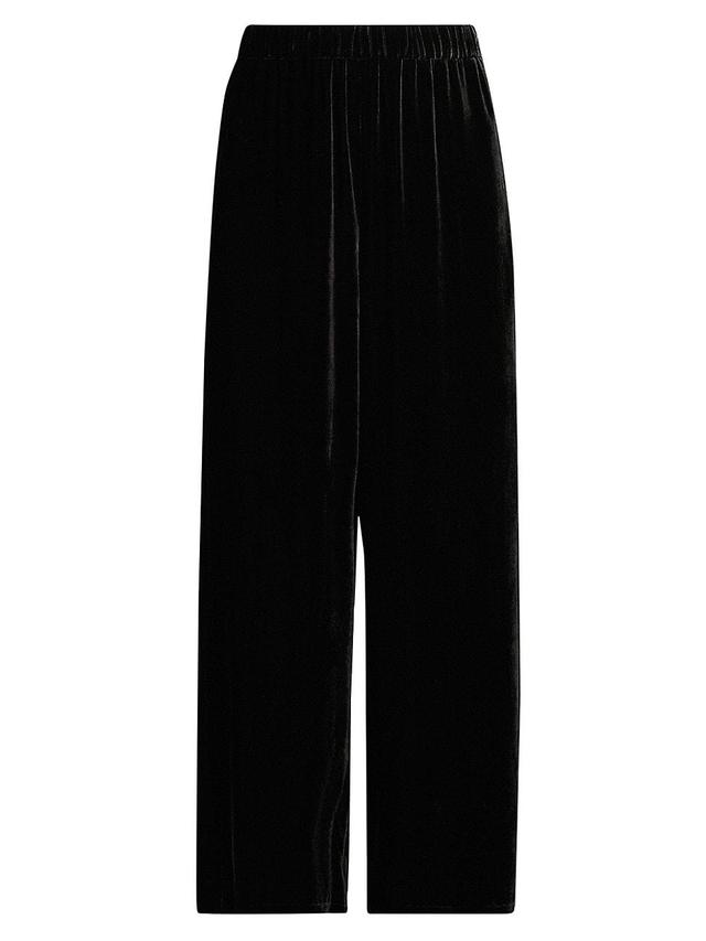 Wide-Leg Velvet Pants Product Image