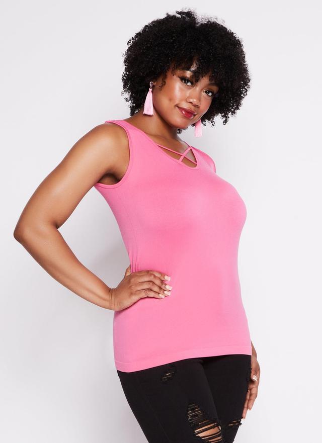 Womens Plus Size Criss Cross Tank Top Product Image