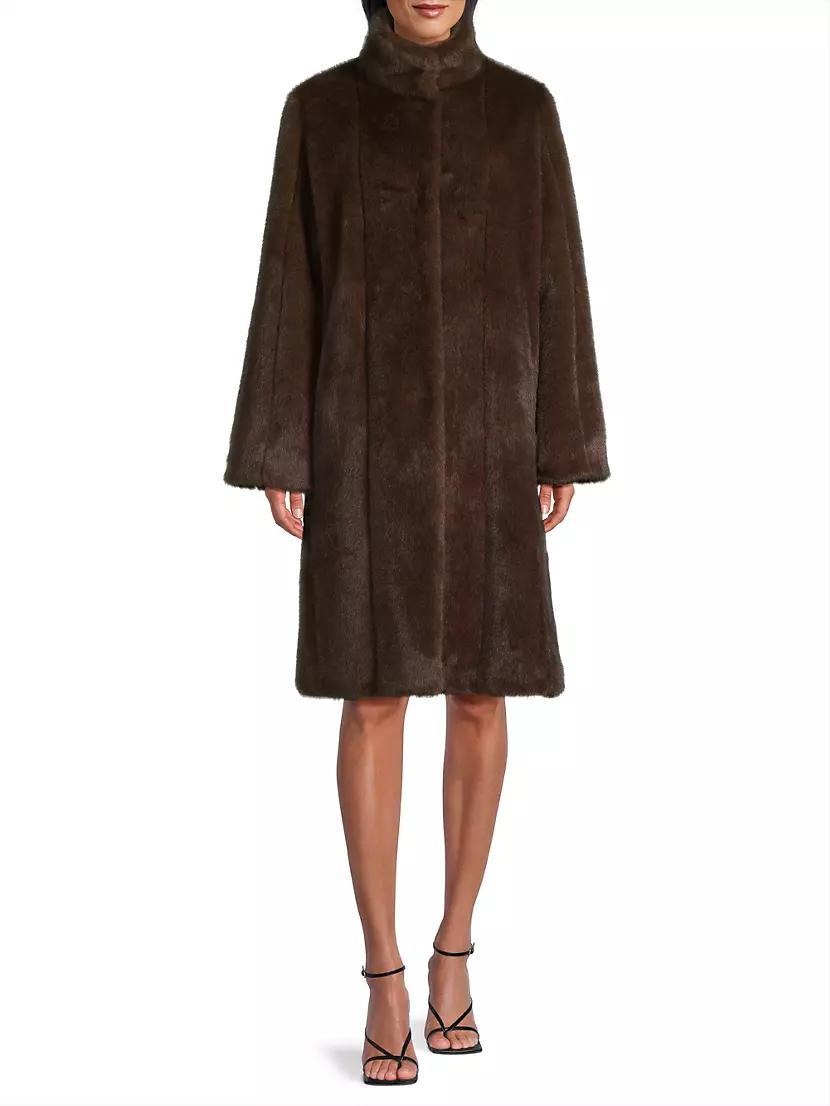 Faux Mink Paneled Coat Product Image