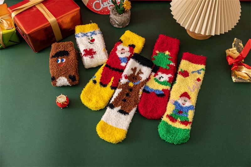 Christmas Cartoon Fleece Socks Product Image