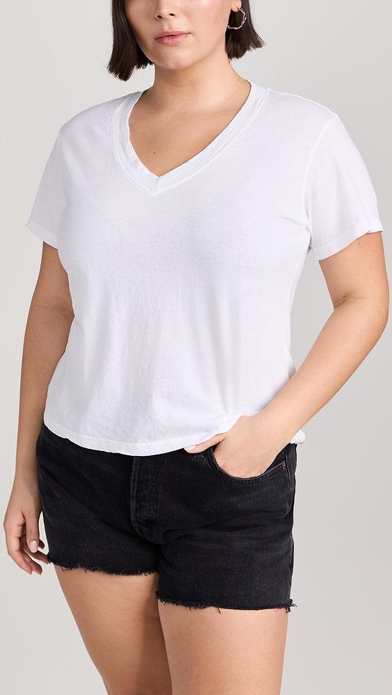 perfectwhitetee Hendrix Cotton Boxy V Neck Tee | Shopbop Product Image